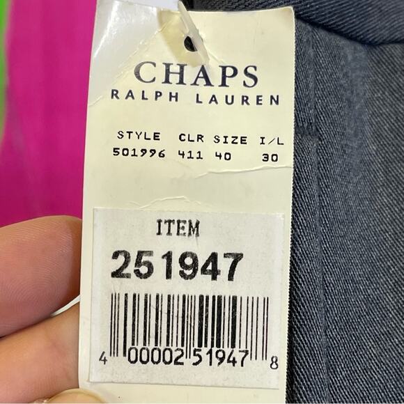 NWT, Chaps by Ralph Lauren Pleated Trousers. Size 40x30. - Picture 5 of 10